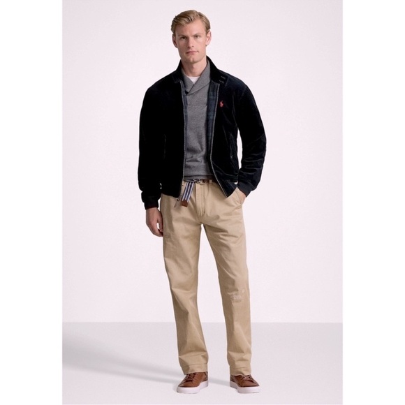 POLO RALPH LAUREN • Gray Shawl Collar Luxury Pullover Jersey Sweater - Picture 7 of 8
